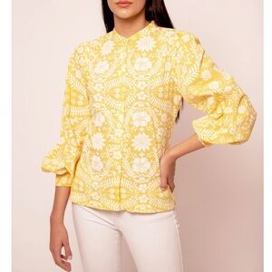 Beyond by Vera Floral Yellow Blouse